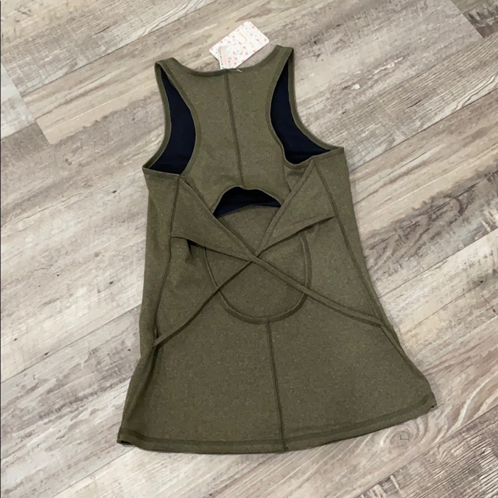 NWT Free People Moss Tank Top w/ Criss Cross Bak